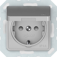 Розетка з заземленням та з кришкою VILMA RP16-003-02 SL250 без рамки