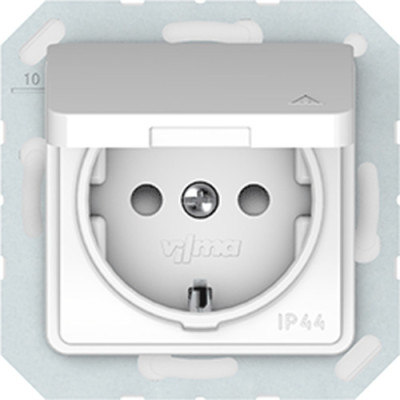 Розетка з заземленням та з кришкою VILMA RP16-003-02 SL250 без рамки