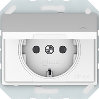 Розетка з заземленням та з кришкою VILMA RP16-003-02 XP500 без рамки